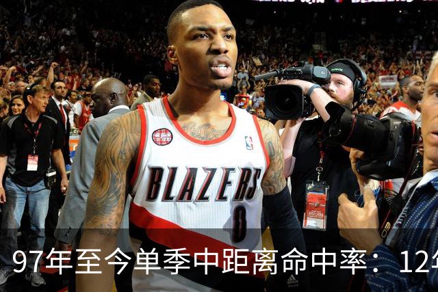 97年至今单季中距离命中率：12年贾米森最铁 嘴哥&威少&乔治在列